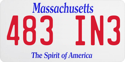 MA license plate 483IN3