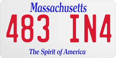 MA license plate 483IN4