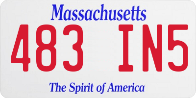 MA license plate 483IN5