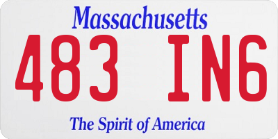 MA license plate 483IN6