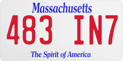 MA license plate 483IN7