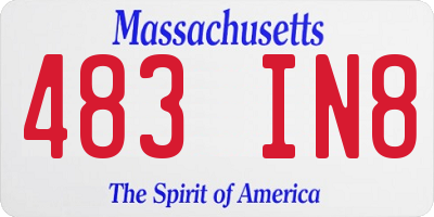 MA license plate 483IN8
