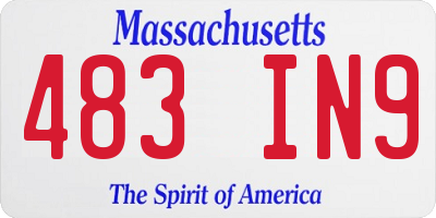 MA license plate 483IN9