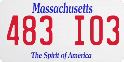 MA license plate 483IO3