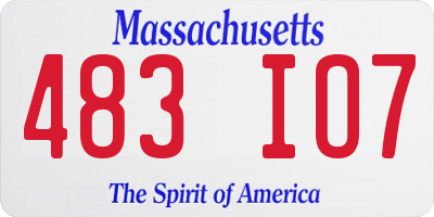 MA license plate 483IO7
