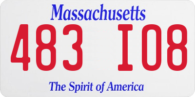 MA license plate 483IO8