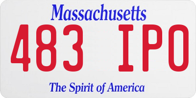 MA license plate 483IP0