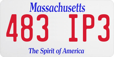 MA license plate 483IP3