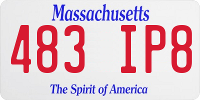 MA license plate 483IP8