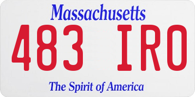 MA license plate 483IR0