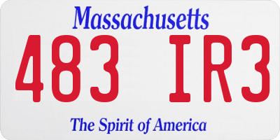 MA license plate 483IR3