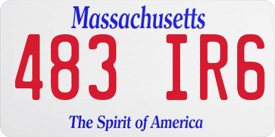 MA license plate 483IR6