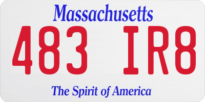 MA license plate 483IR8
