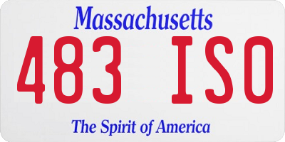 MA license plate 483IS0