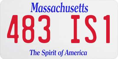 MA license plate 483IS1
