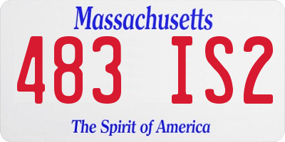 MA license plate 483IS2