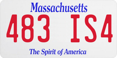 MA license plate 483IS4
