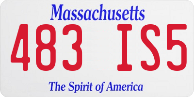 MA license plate 483IS5