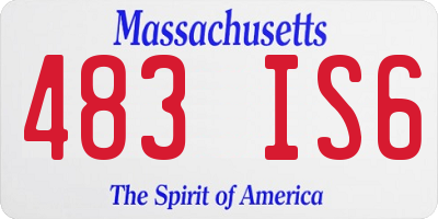 MA license plate 483IS6