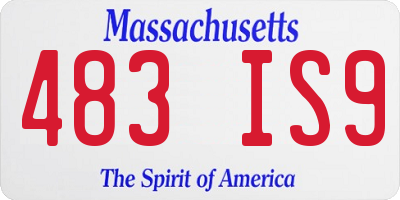 MA license plate 483IS9