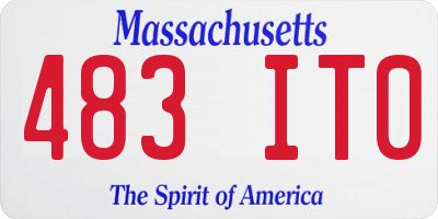 MA license plate 483IT0