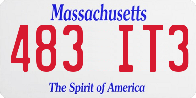MA license plate 483IT3