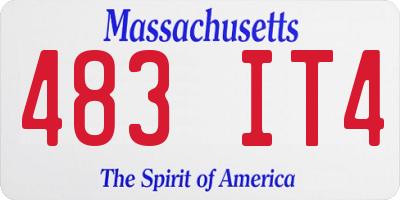 MA license plate 483IT4