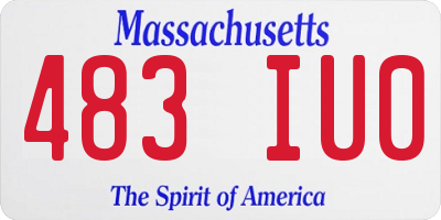 MA license plate 483IU0
