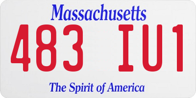 MA license plate 483IU1