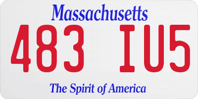 MA license plate 483IU5