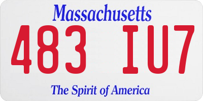 MA license plate 483IU7