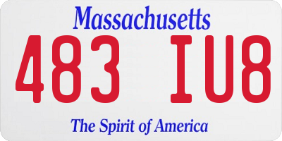 MA license plate 483IU8