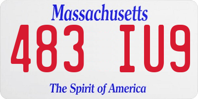 MA license plate 483IU9
