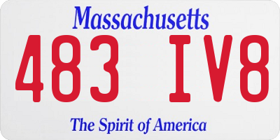 MA license plate 483IV8