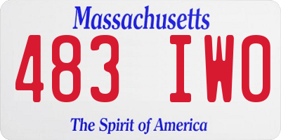 MA license plate 483IW0