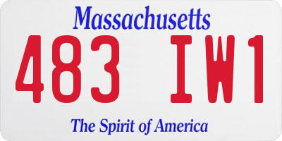 MA license plate 483IW1