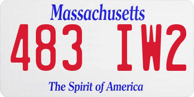 MA license plate 483IW2