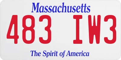 MA license plate 483IW3