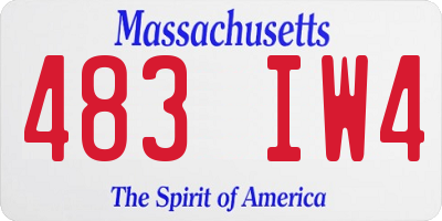 MA license plate 483IW4