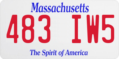 MA license plate 483IW5