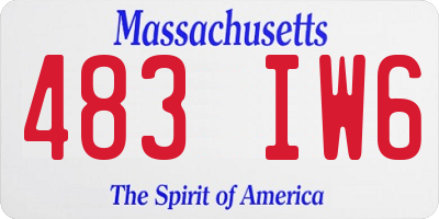 MA license plate 483IW6