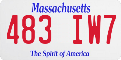 MA license plate 483IW7