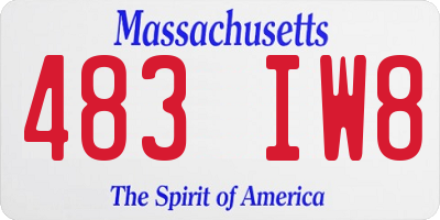 MA license plate 483IW8