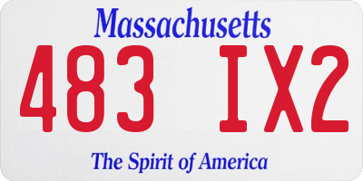MA license plate 483IX2