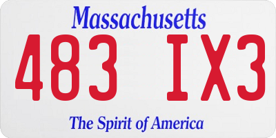 MA license plate 483IX3