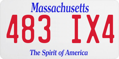 MA license plate 483IX4
