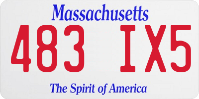 MA license plate 483IX5