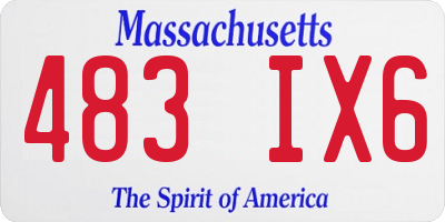 MA license plate 483IX6
