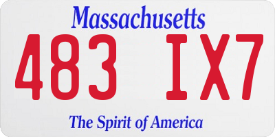 MA license plate 483IX7