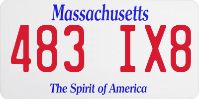 MA license plate 483IX8